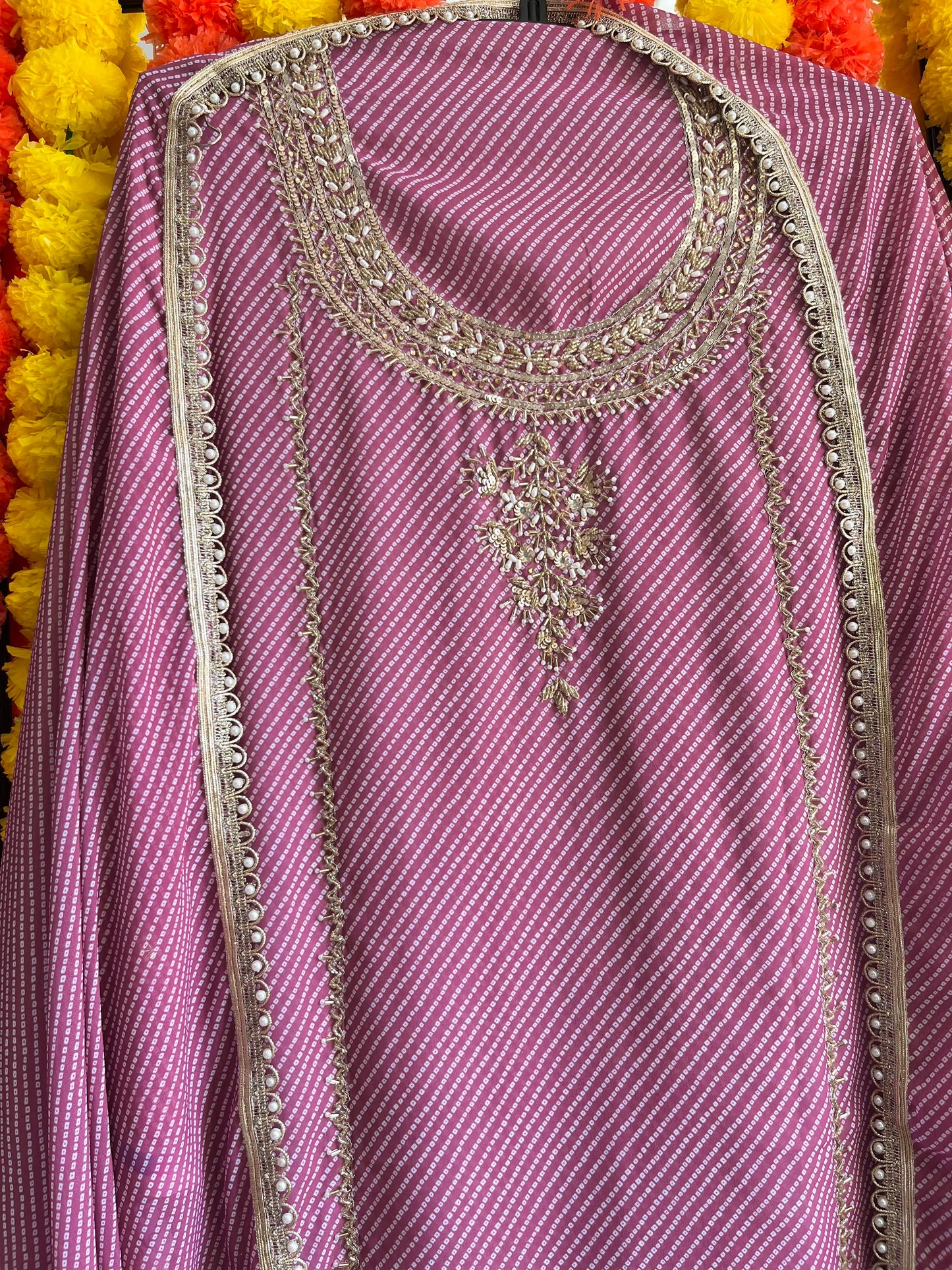 Punjabi Bandhani handwork suits
