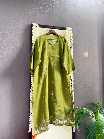 Luxurious Mul chanderi pichwai suit