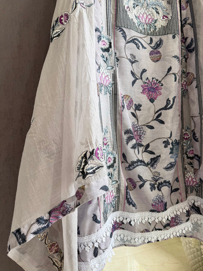 Luxurious Mul chanderi sanganeri suit