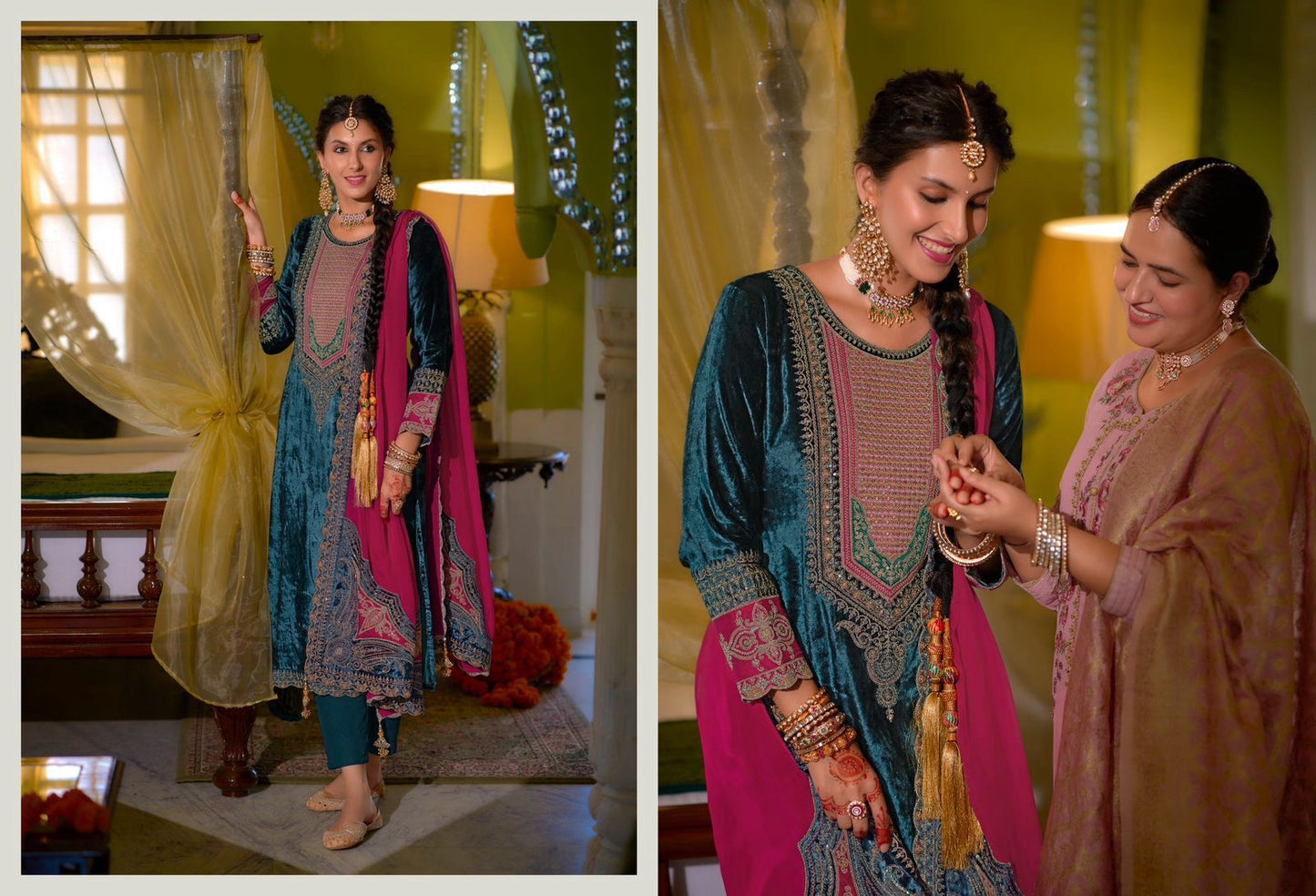 Velvet Marori Aari work suit