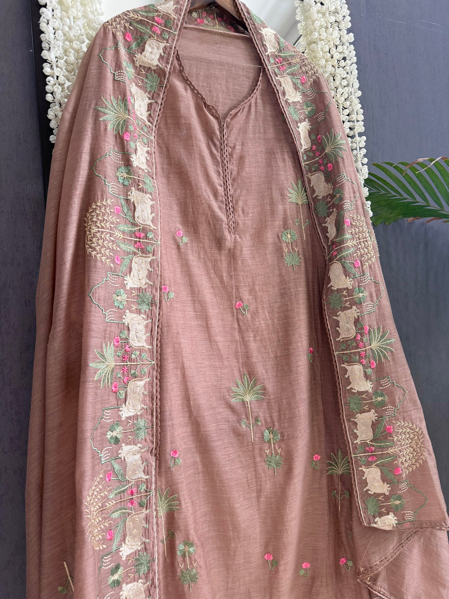 Luxurious Mul chanderi pichwai suit