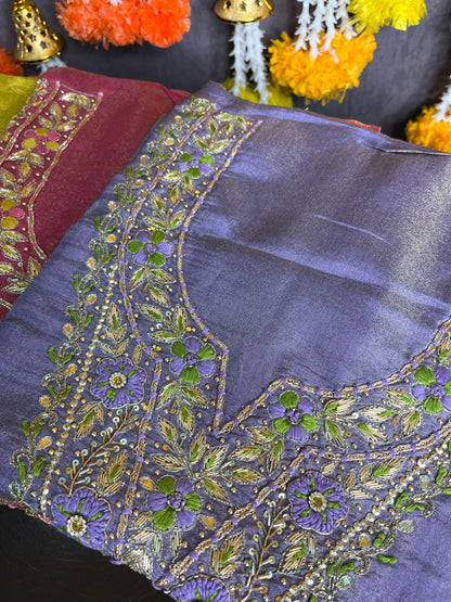 Tissue silk benarsi handwork suit