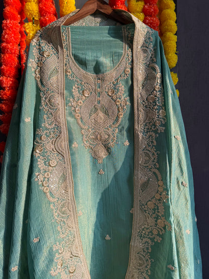 Luxurious soft Crush Tissue silk suit