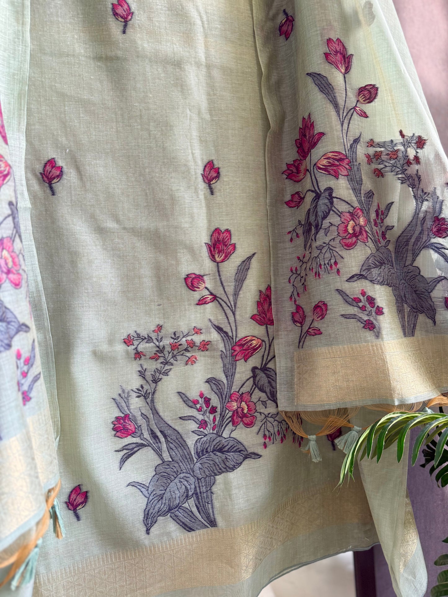 Light Chanderi Jamdani suit