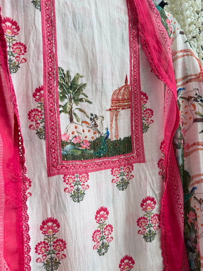 Mulmul cotton divine pichwai suit