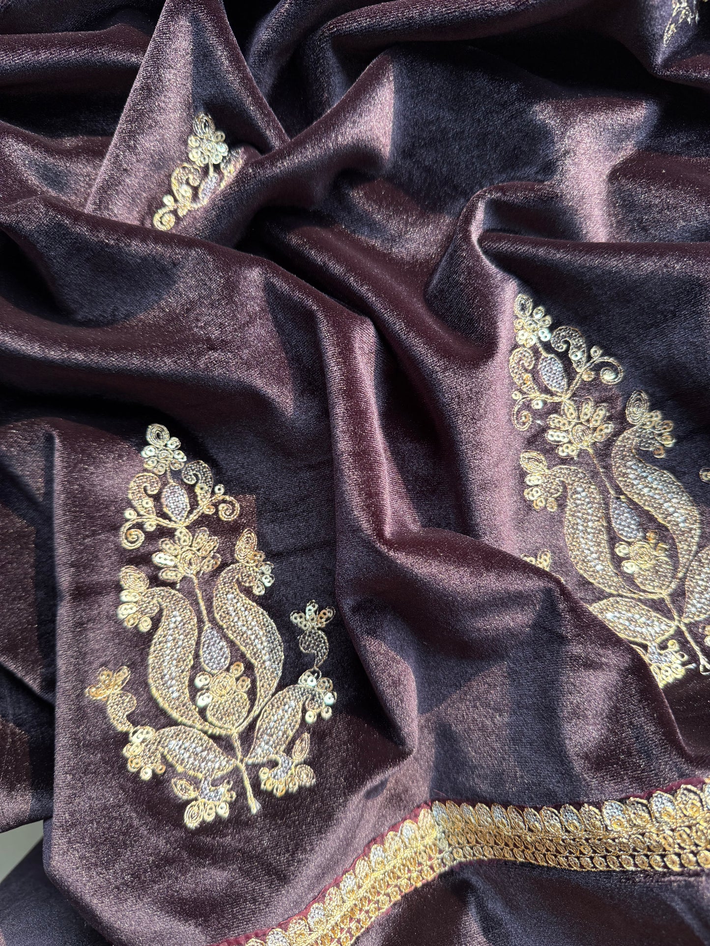 Velvet Handwork Shawl set
