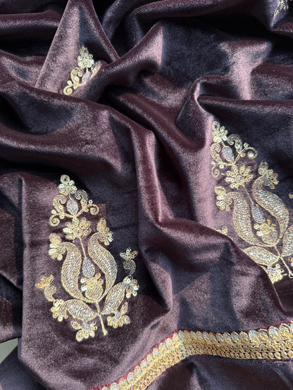 Velvet Handwork Shawl set