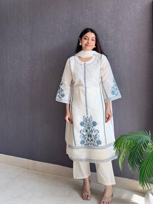 Mul cotton designer pearl suit