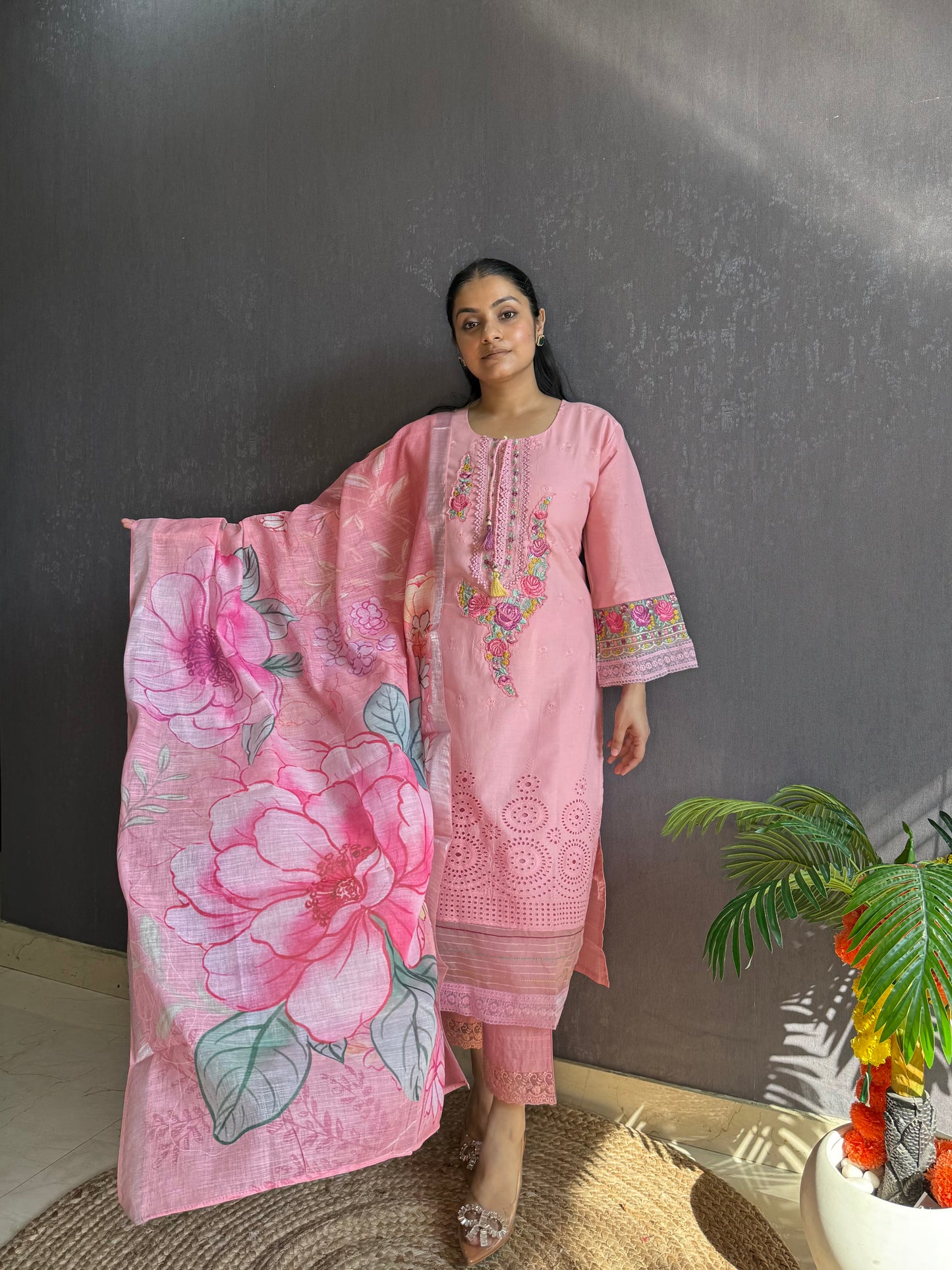 Pakistani schiffili designer suit