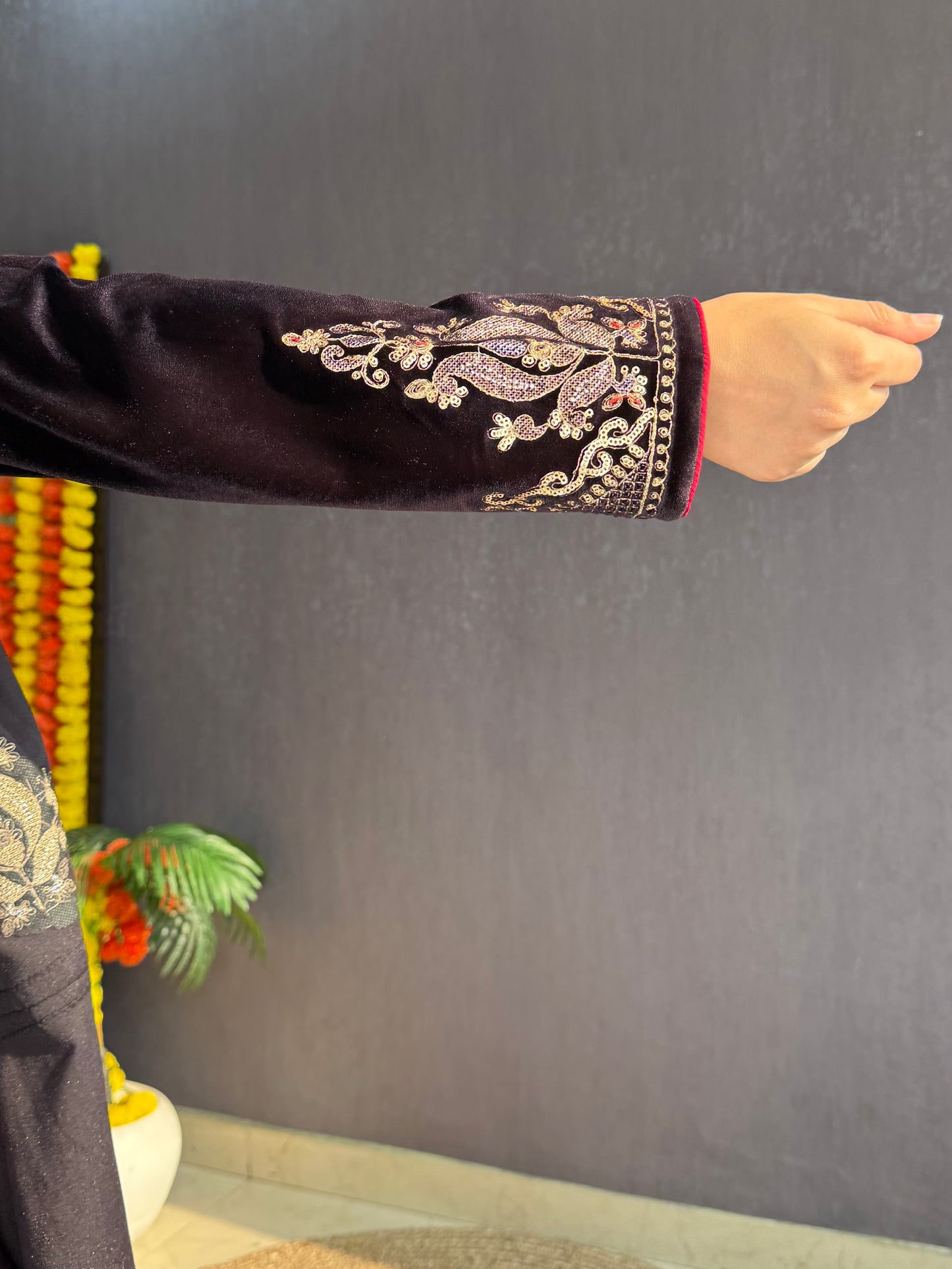 Velvet Handwork Shawl set