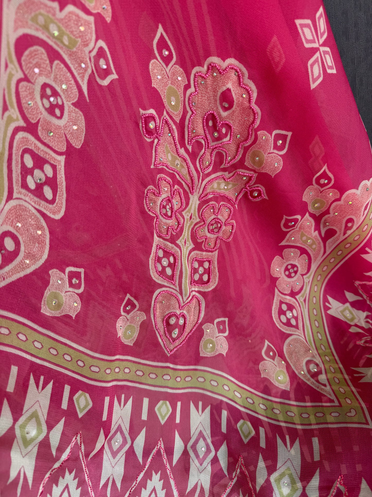 Premium Burberry silk ikkat handwork suit