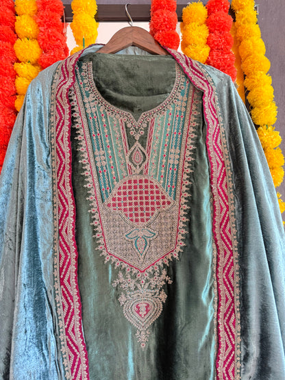 Velvet Marori Aari work suit