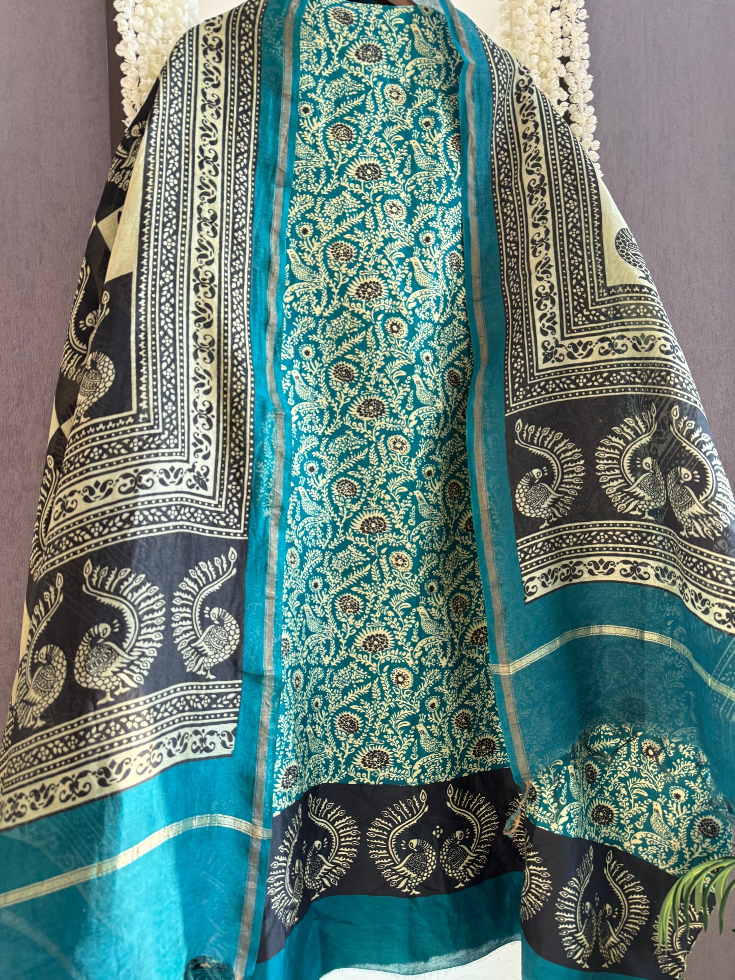 Pure Maheshwari peacock suit
