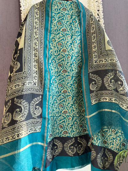Pure Maheshwari peacock suit