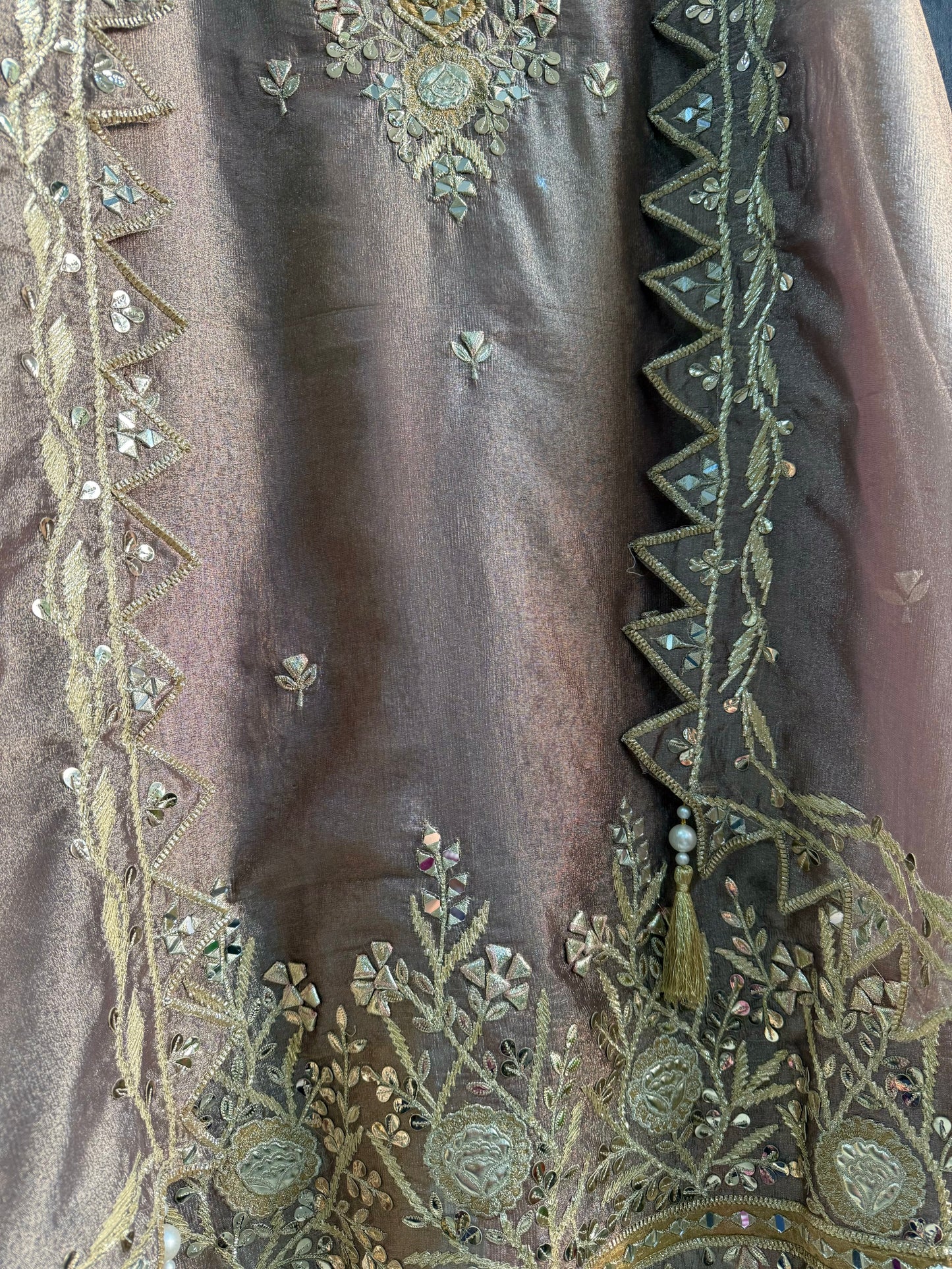 Luxurious Gotapatti Pure Tissue silk suit