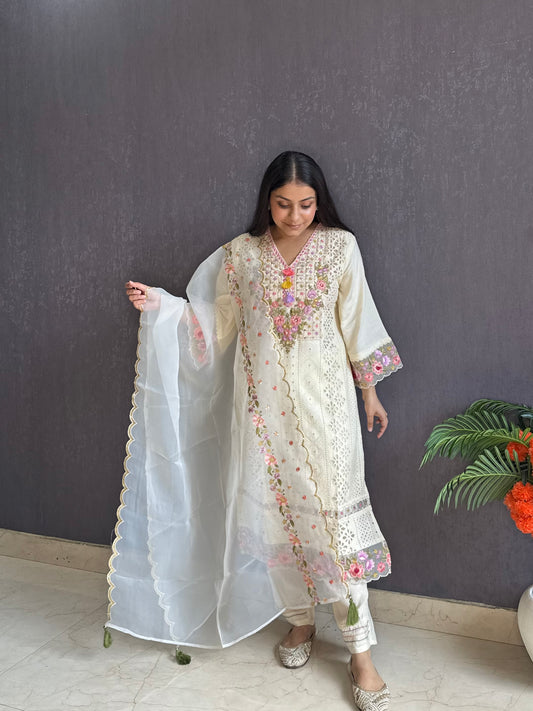 Pakistani schiffili designer suit