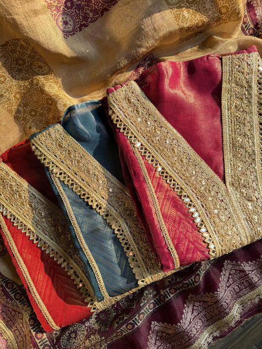 Luxurious Tissue silk Aari work suit