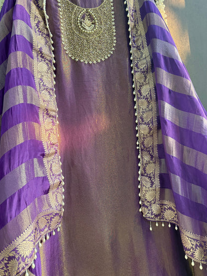 Tissue silk benarsi handwork suit