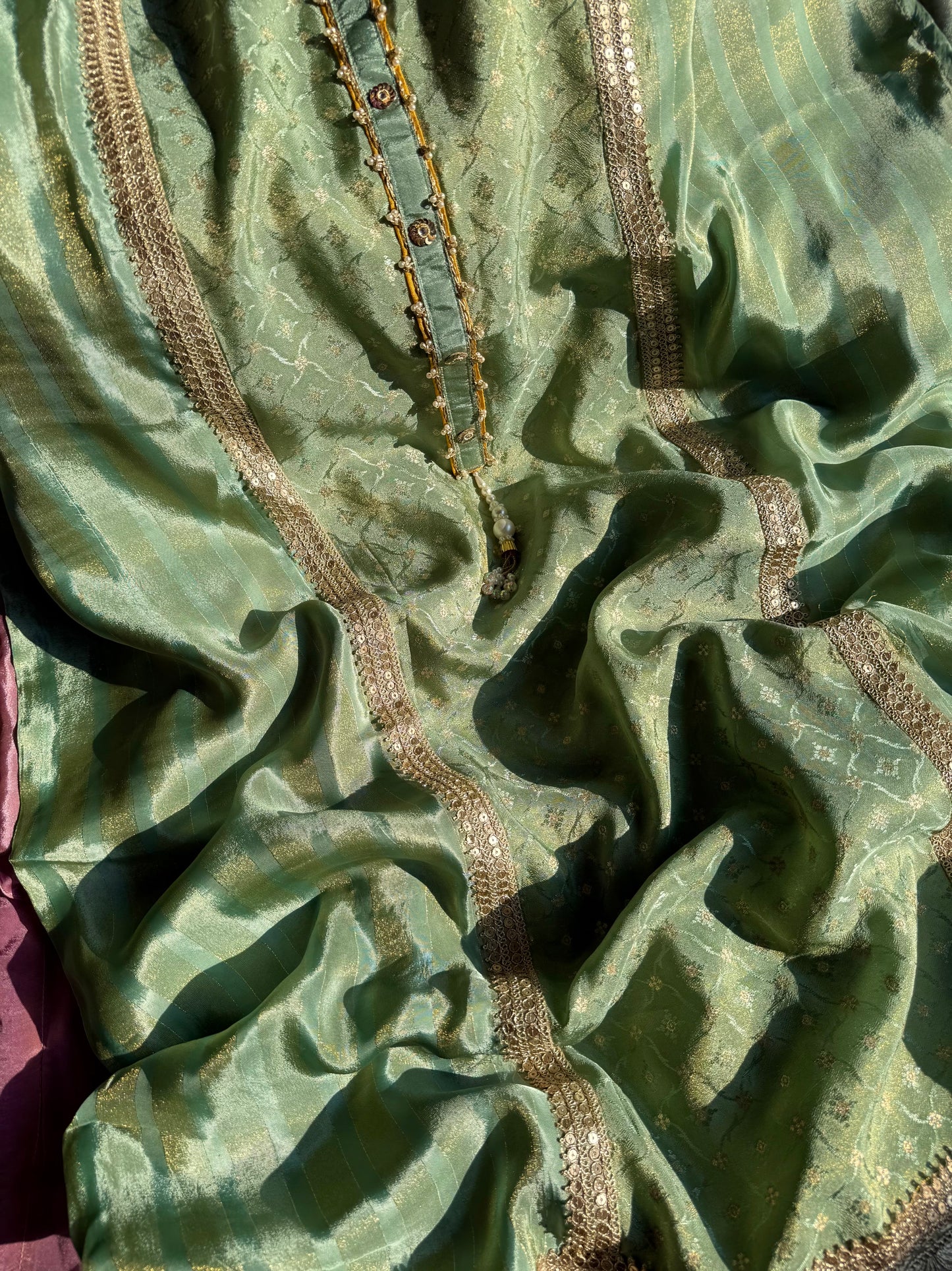 Pearl Benarsi Tissue silk suit