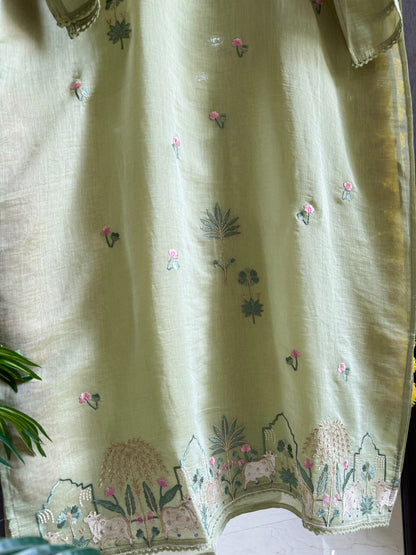 Luxurious Mul chanderi pichwai suit