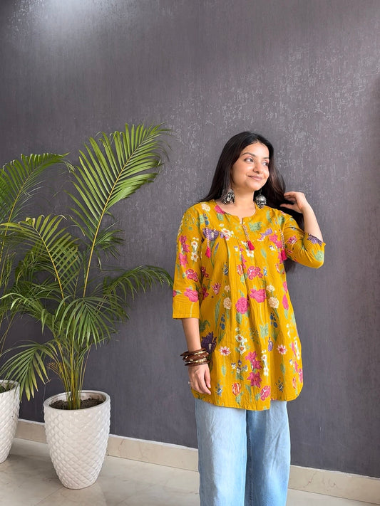 Floral Printed peplum short kurtas