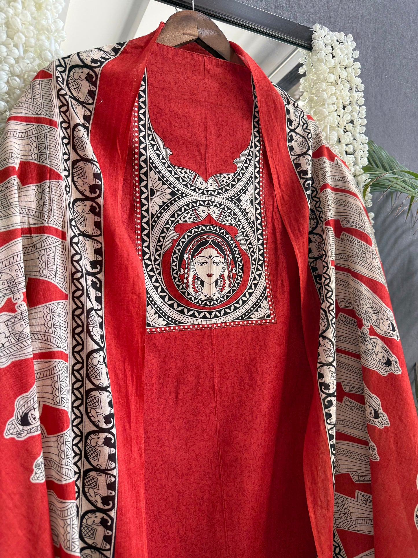 Mulmul cotton raani suit