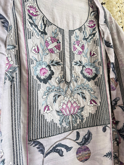 Luxurious Mul chanderi sanganeri suit
