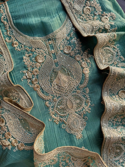 Luxurious soft Crush Tissue silk suit
