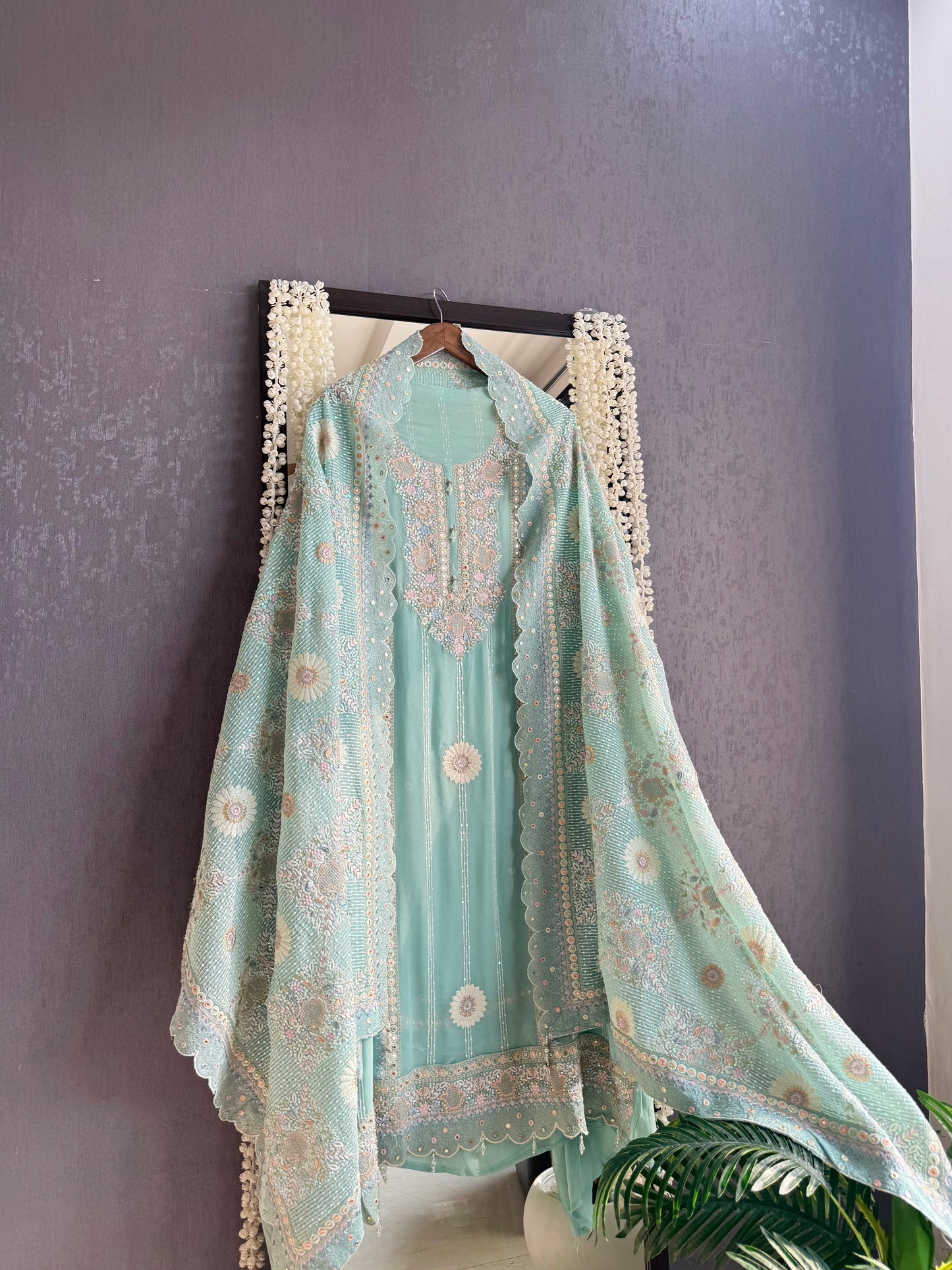 Lucknowi chikankari handwork suit