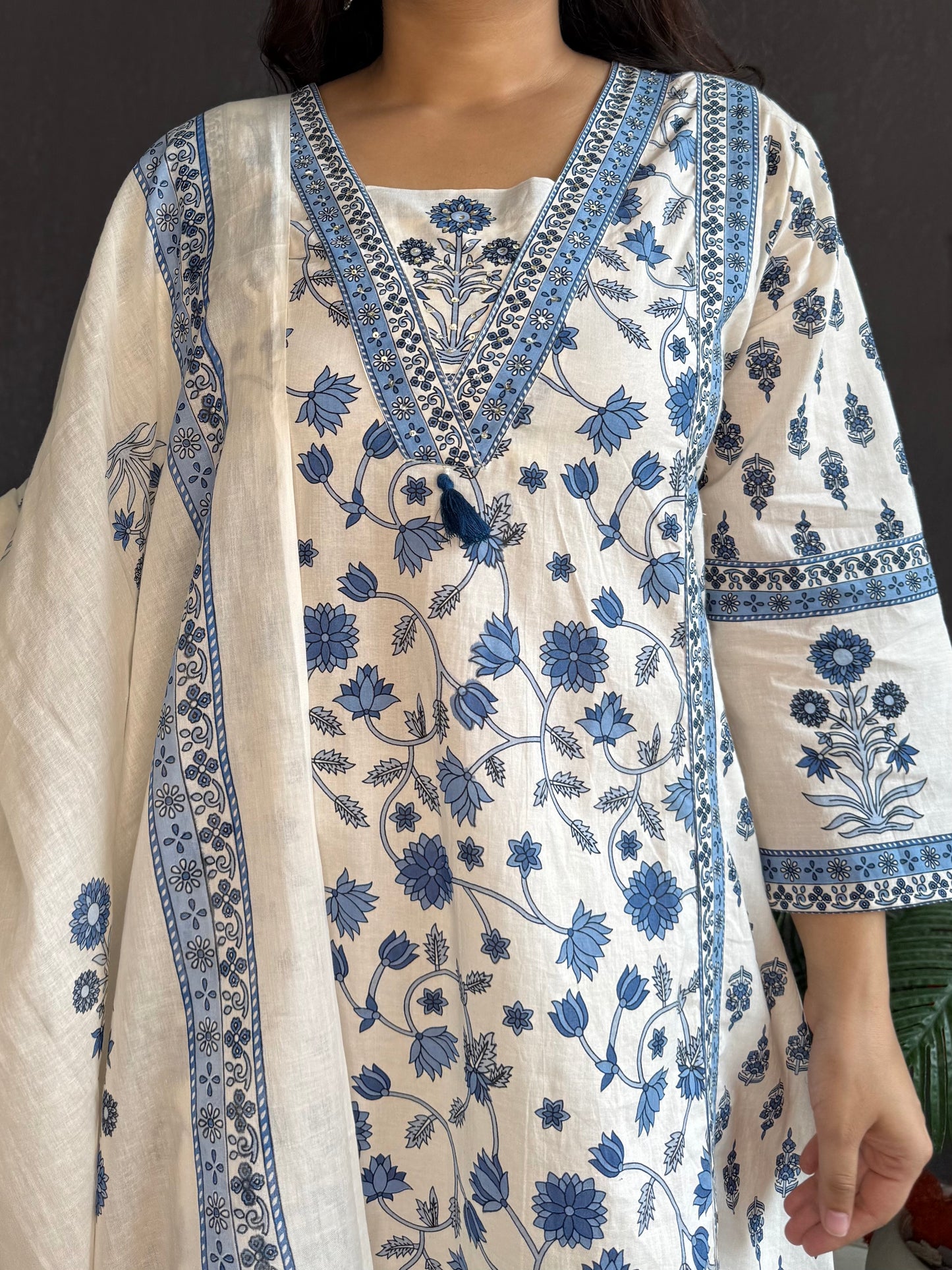 Pure cotton sunflower A line suit set