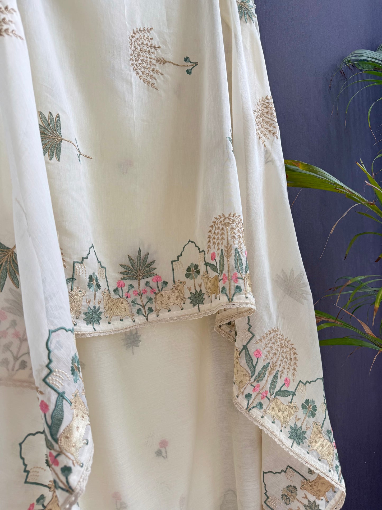Luxurious Mul chanderi pichwai suit