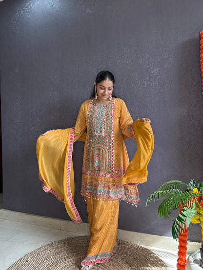 Zari embroidered Pakistani Suit