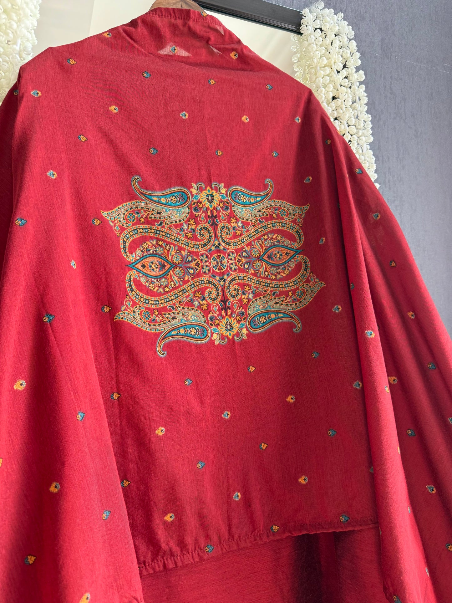 Linen kashmiri jamawar suit