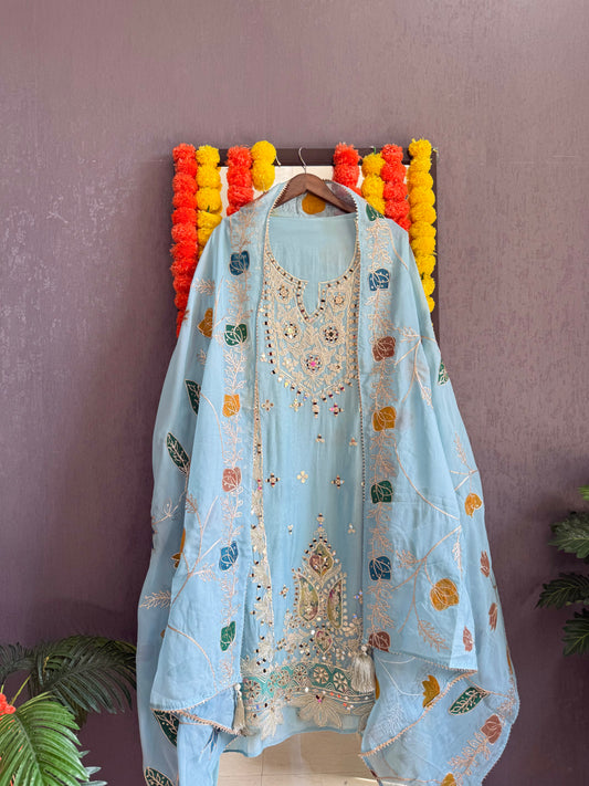 Luxurious handpainted suit