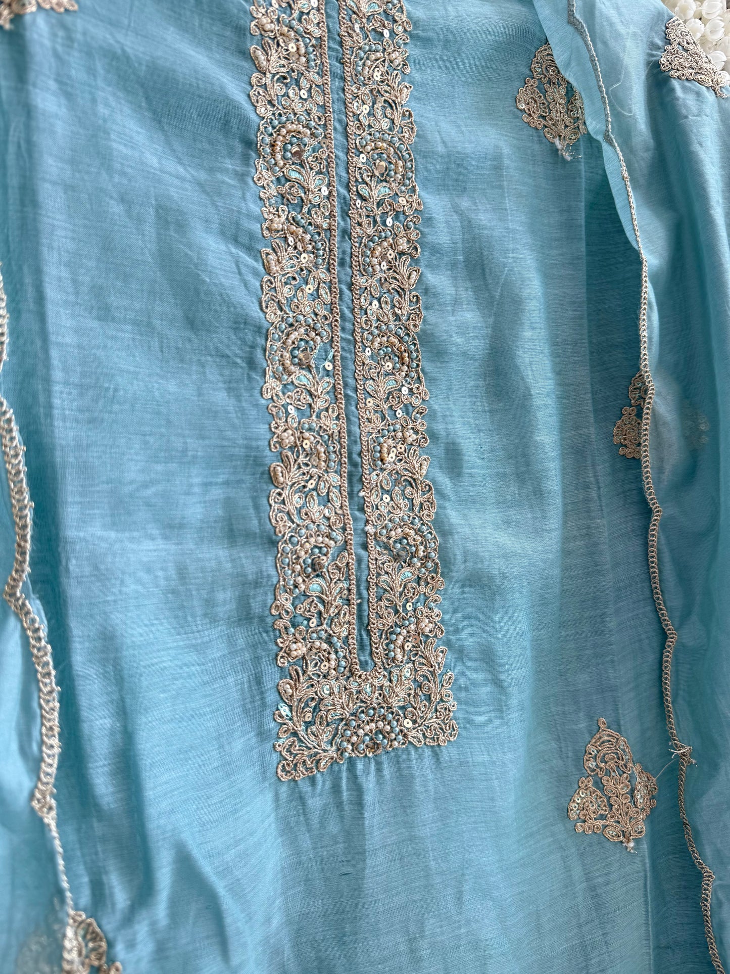 Premium chanderi dori work suit