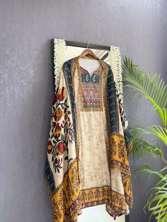 Muslin blockprint Ajrakh handwork suits