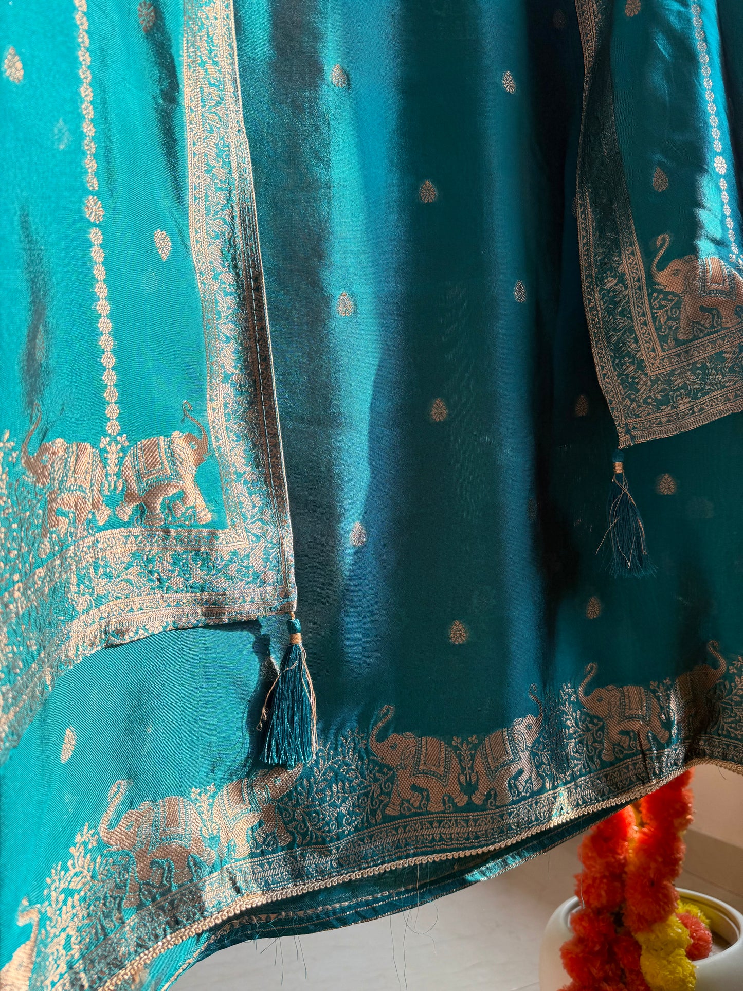 Resham elephant Benarsi silk suit