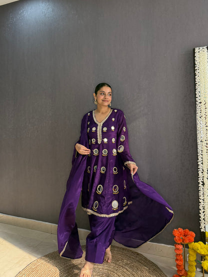 Luxurious mirrorwork farshi salwar set