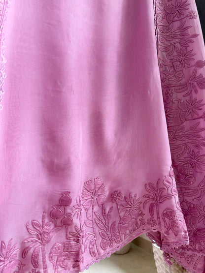 Organza appliqué work elephants suit