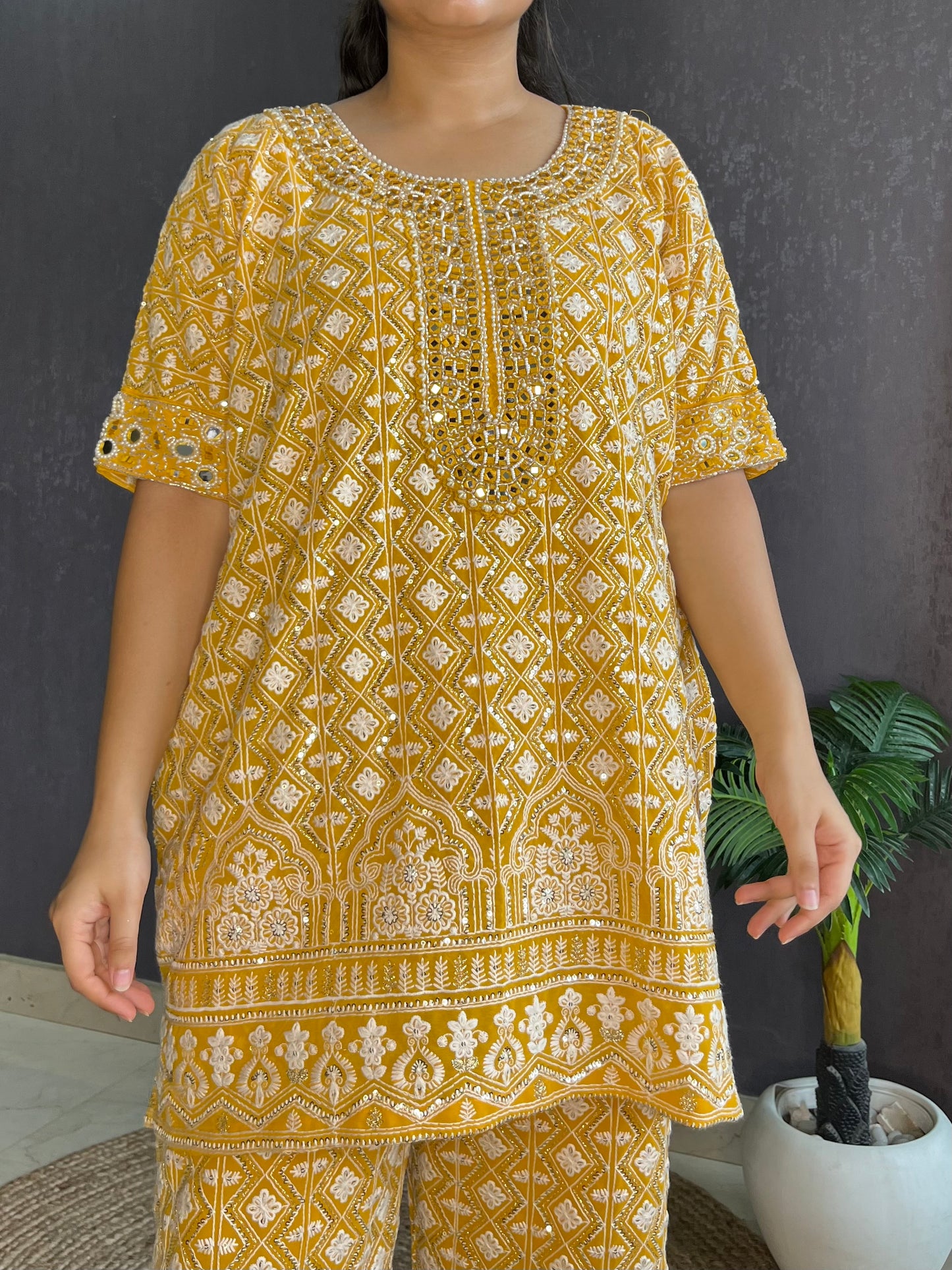 Lucknowi handwork festive Coord set