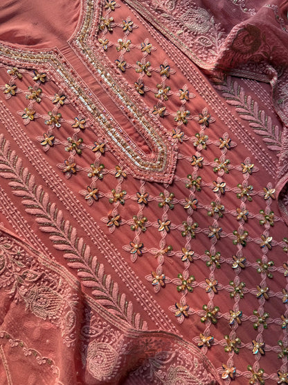 Lucknowi crystal handwork suit