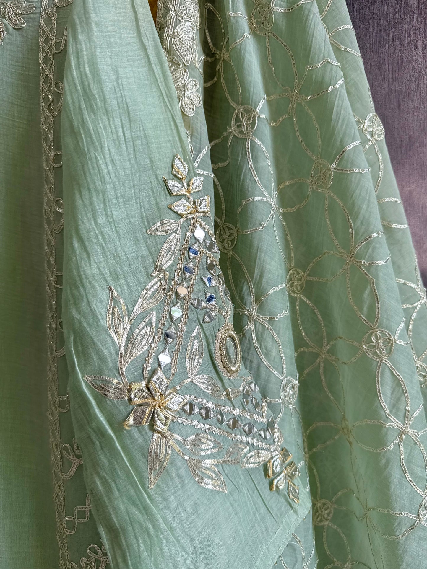 Luxurious mul cotton gotapatti sharara set
