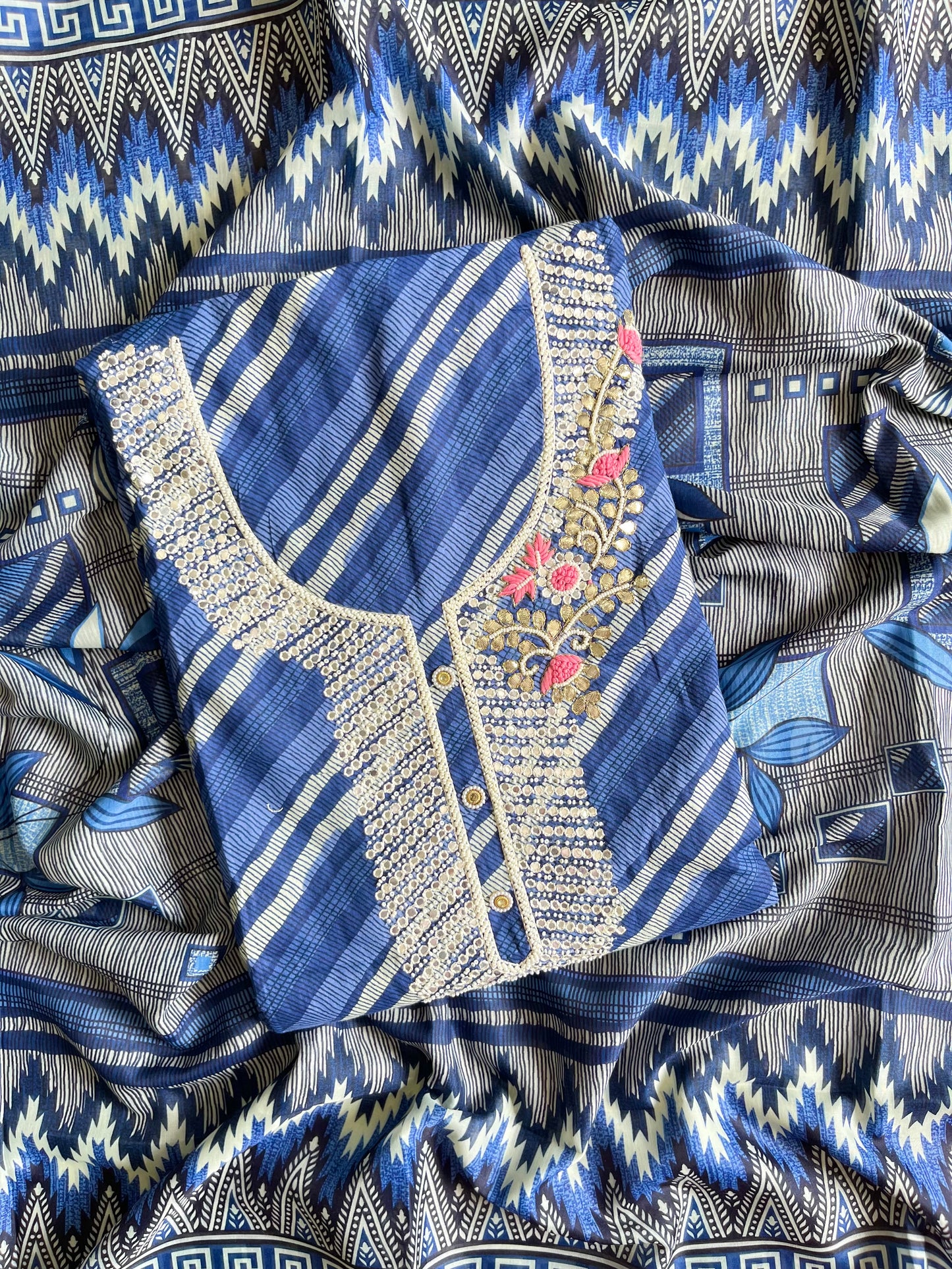 Mulmul cotton handwork suits