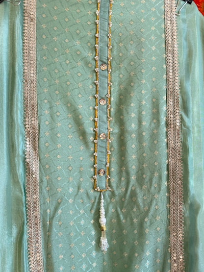 Pearl Benarsi Tissue silk suit