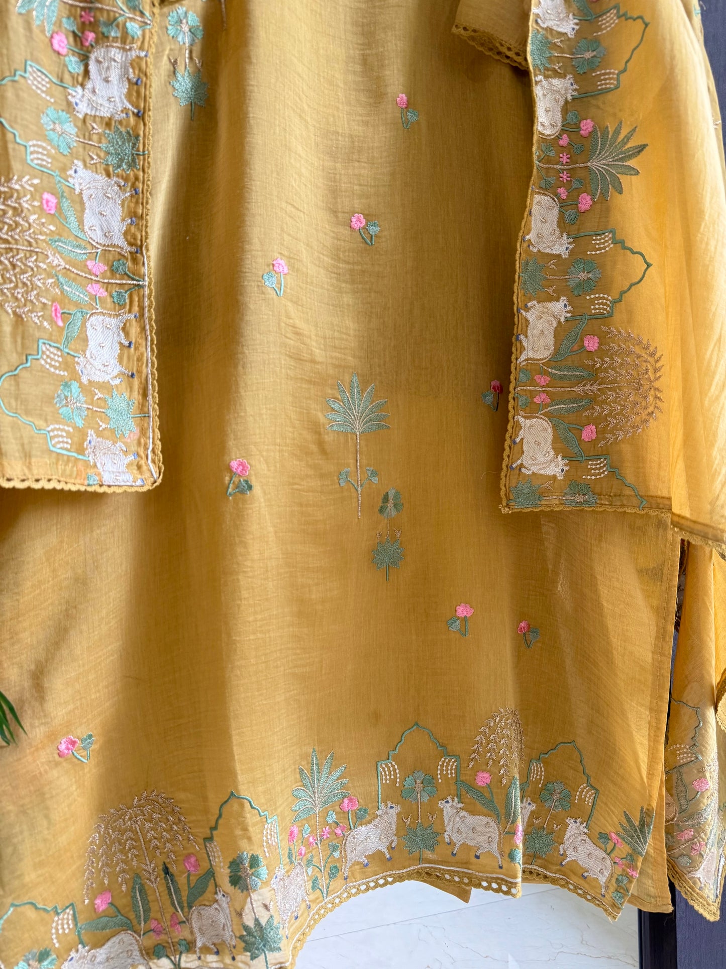 Luxurious Mul chanderi pichwai suit