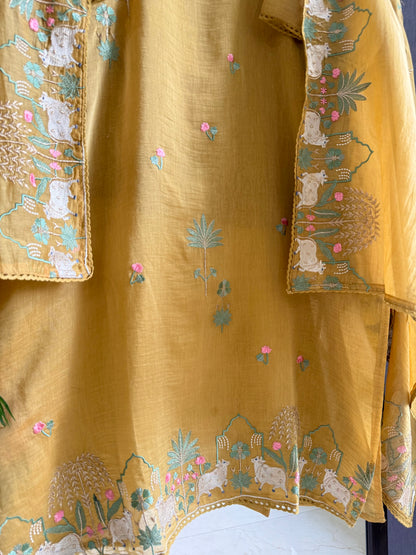 Luxurious Mul chanderi pichwai suit