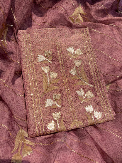 Marori aari work jacquard suit