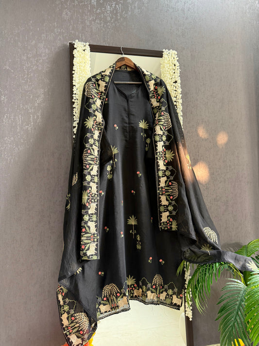 Luxurious Mul chanderi pichwai suit
