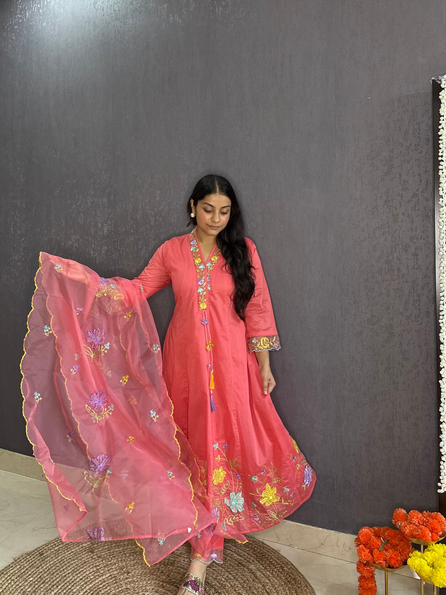 Kalidaar floral Anarkali set