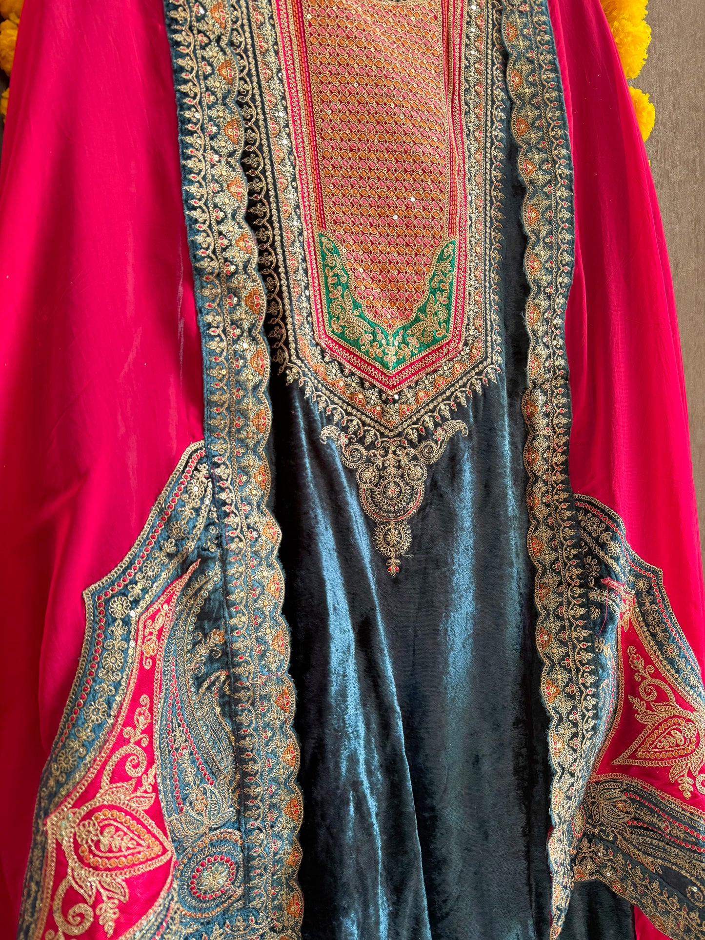 Velvet Marori Aari work suit